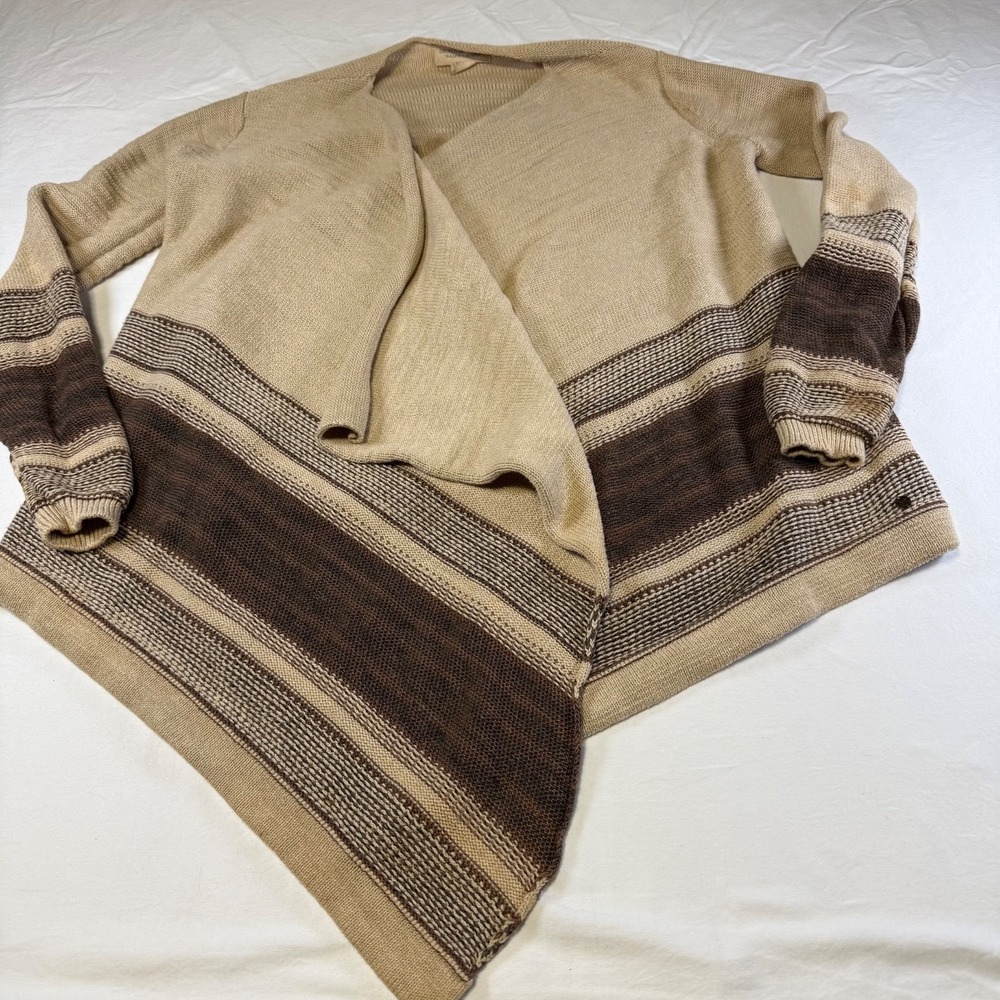 Denim & Supply Ralph Lauren Beige Linen Blend Drape Cardigan Sweater Size Med